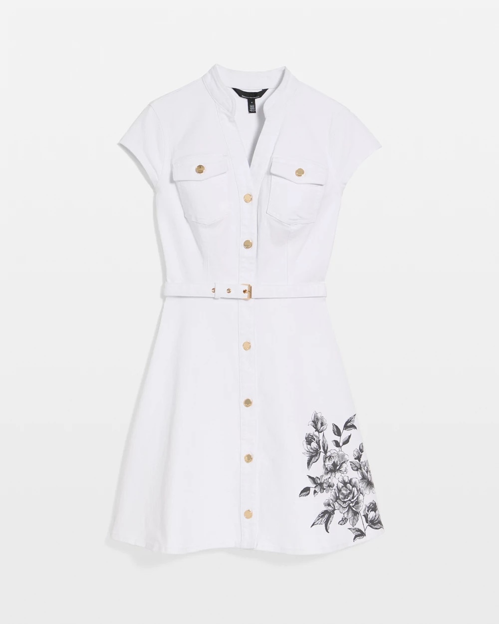 Button Front Denim Dress