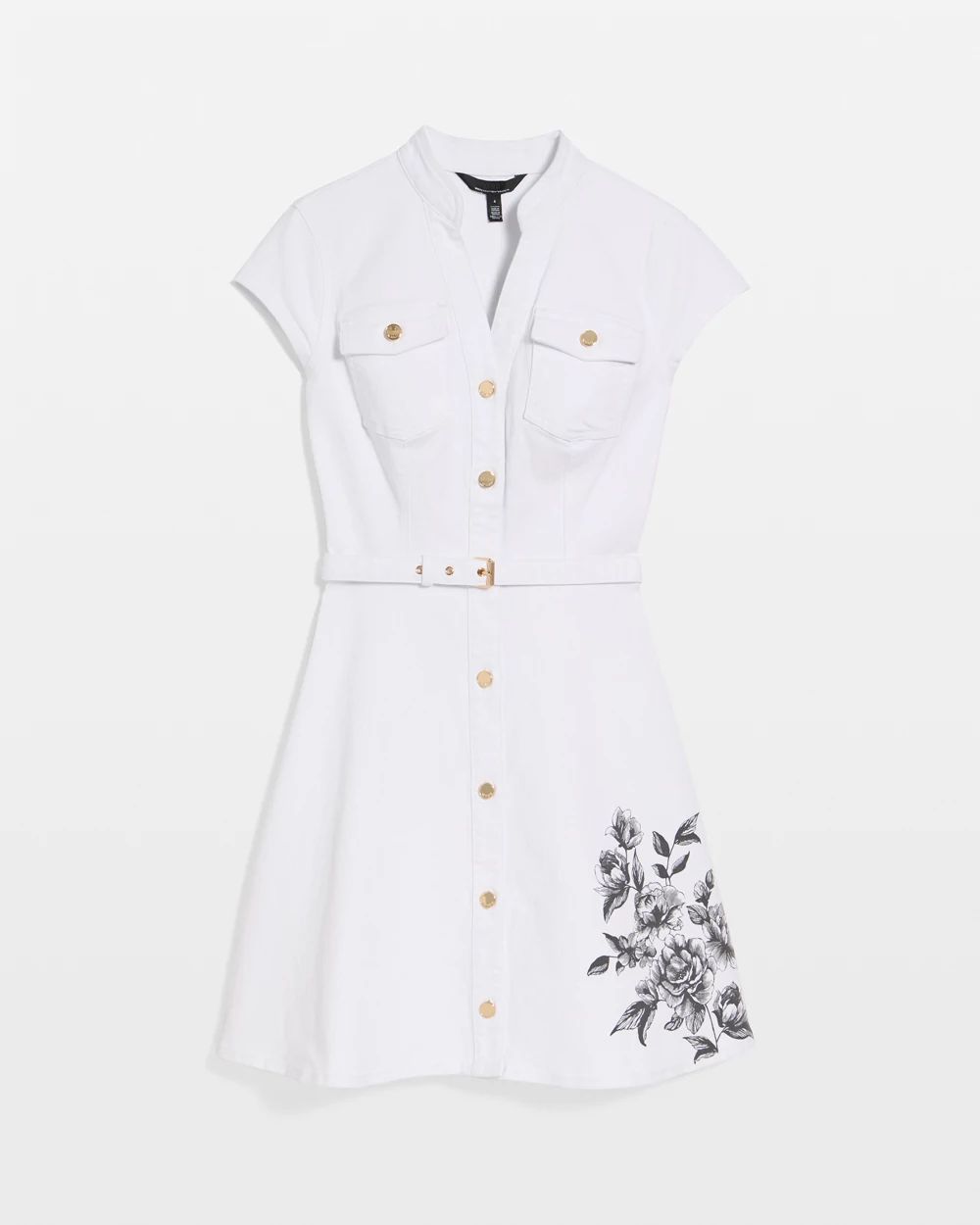 Button Front Denim Dress