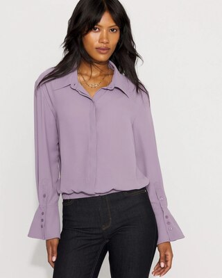 Long-Sleeve Flare Cuff Shirt
