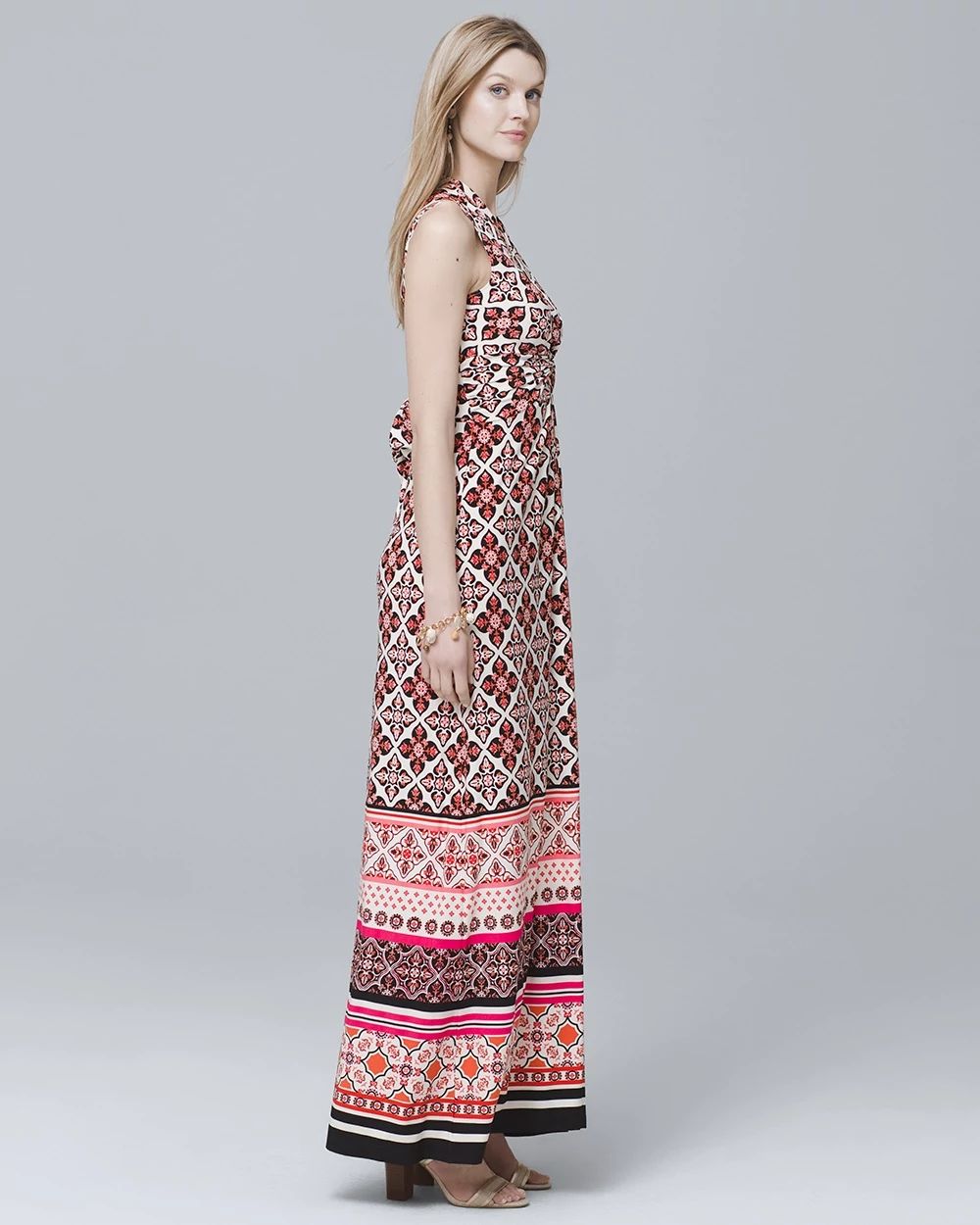 Twist-Detail Printed Knit Maxi Dress click to view larger image.