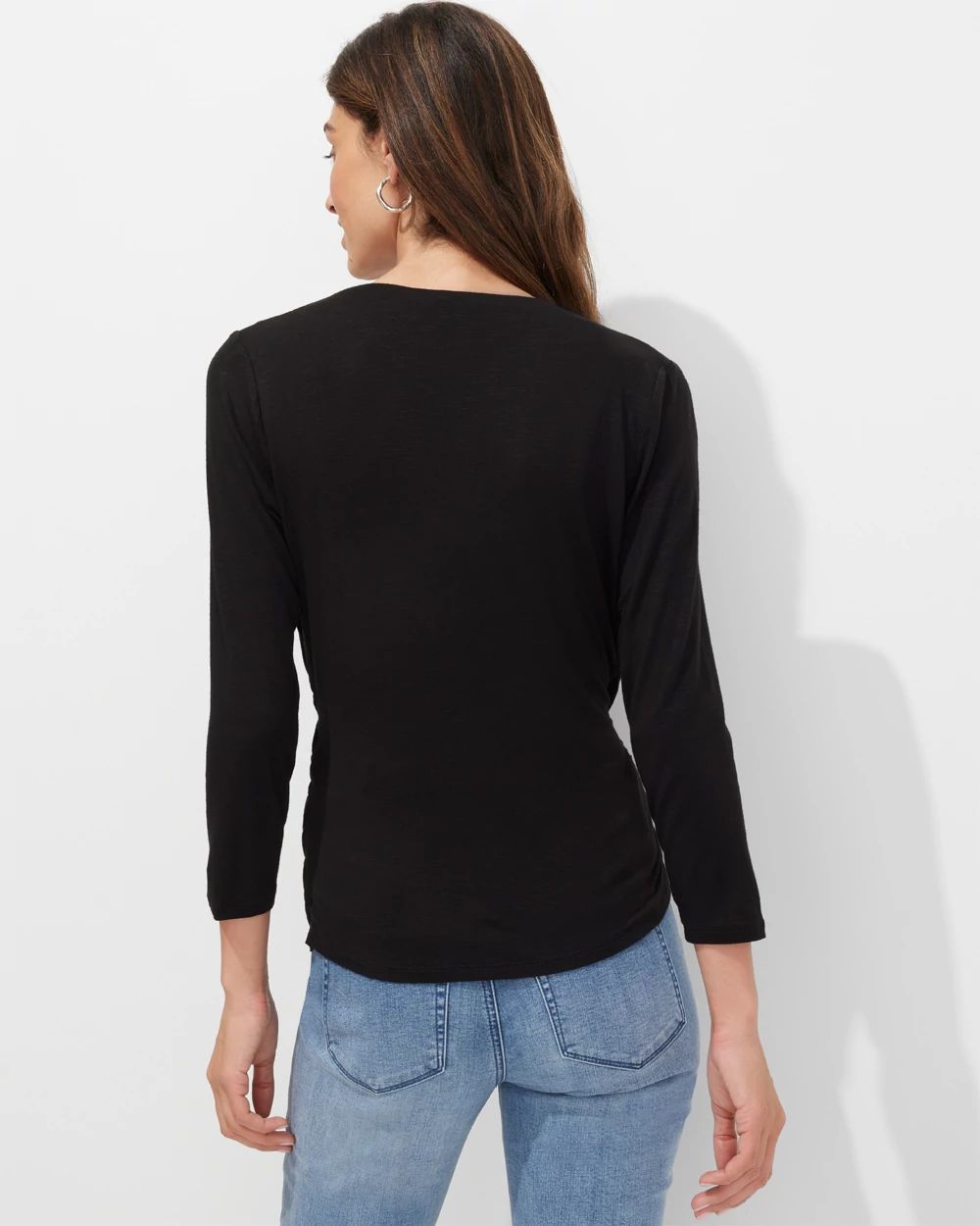 Outlet WHBM Surplice 3/4-Sleeve Tee click to view larger image.