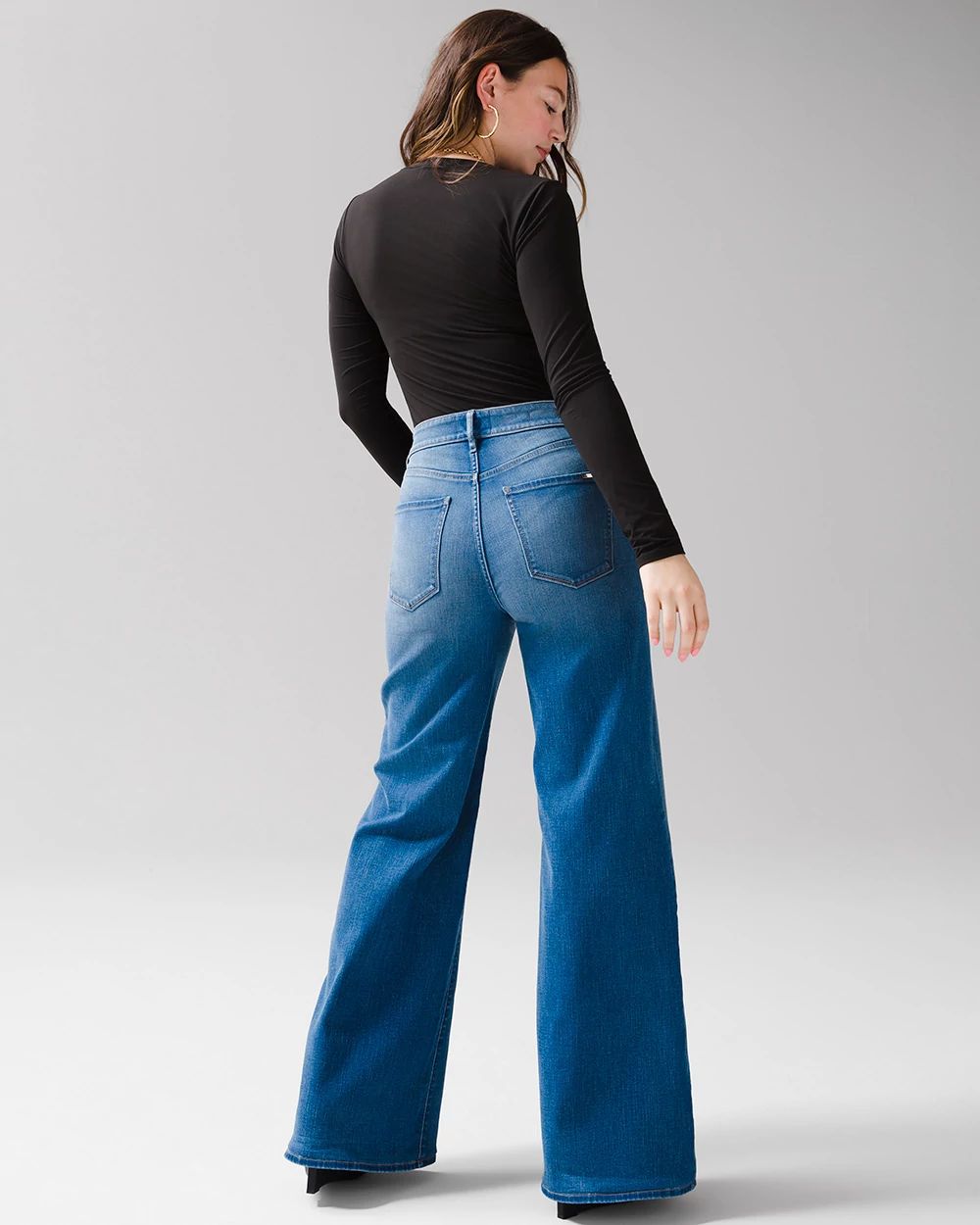 Curvy High-Rise Everyday Soft Denim  Wide Leg Jeans click to view larger image.