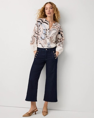 High Rise Wide Leg Cropped Mariner Jean
