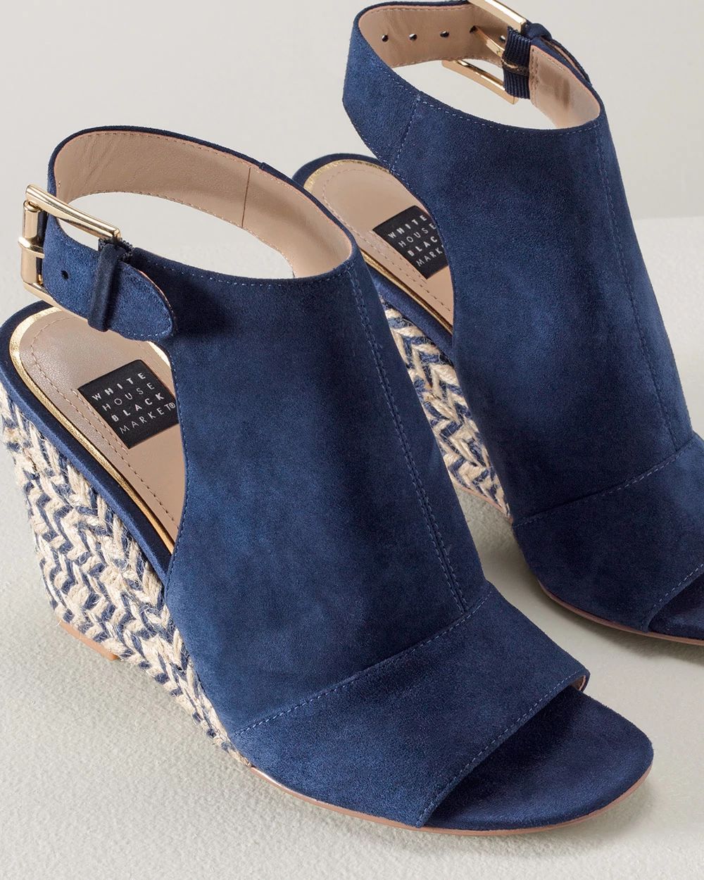 Open-Toe Espadrilles Wedge Heels