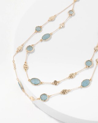 Blue Stone Convertible Necklace click to view larger image.
