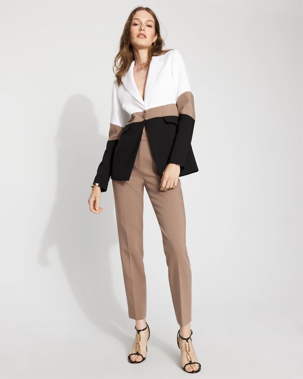 Petite Colorblocked One-Button Blazer