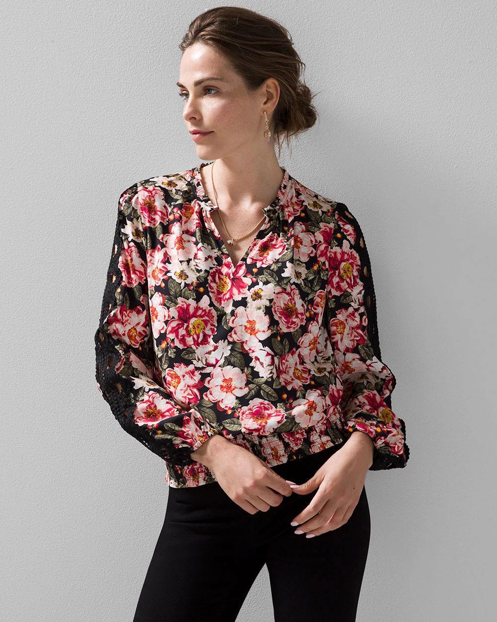 Embroidered Sleeve Blouse