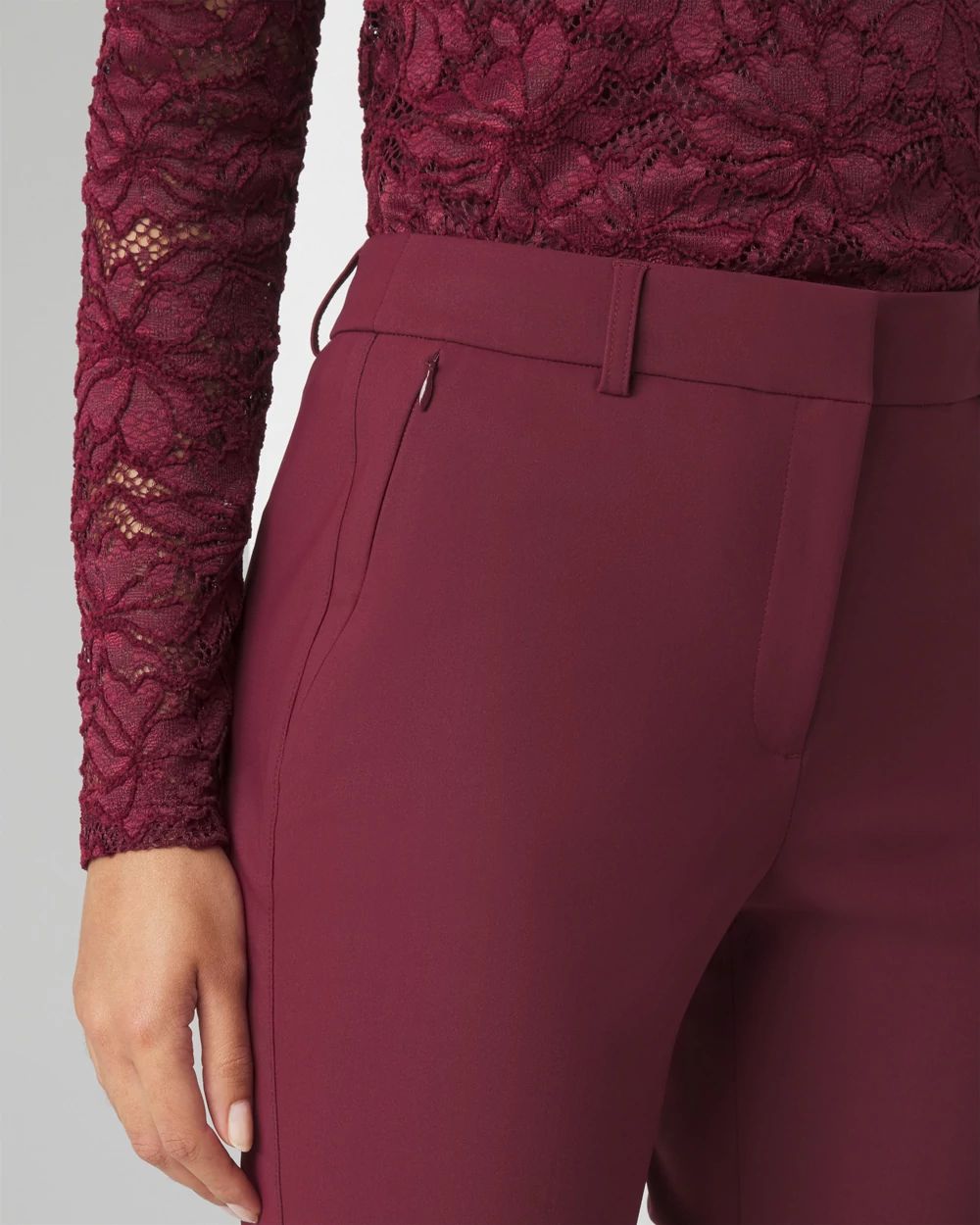 Petite Elle Slim Ankle Pant in Scuba Knit