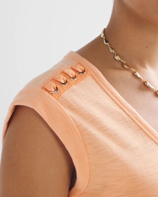 Lace-Up Shoulder Scoop Tee click to view larger image.
