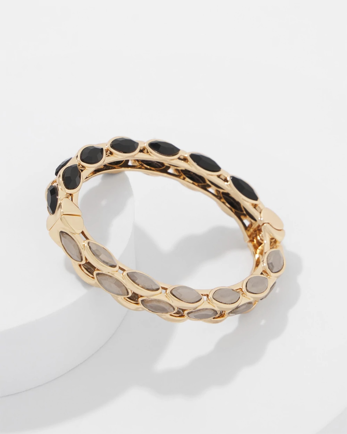 White House Black Market Hematite Hinge Bracelet |  In Gold