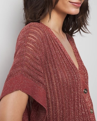 Kimono Sleeve Metallic Cardigan Sweater click to view larger image.