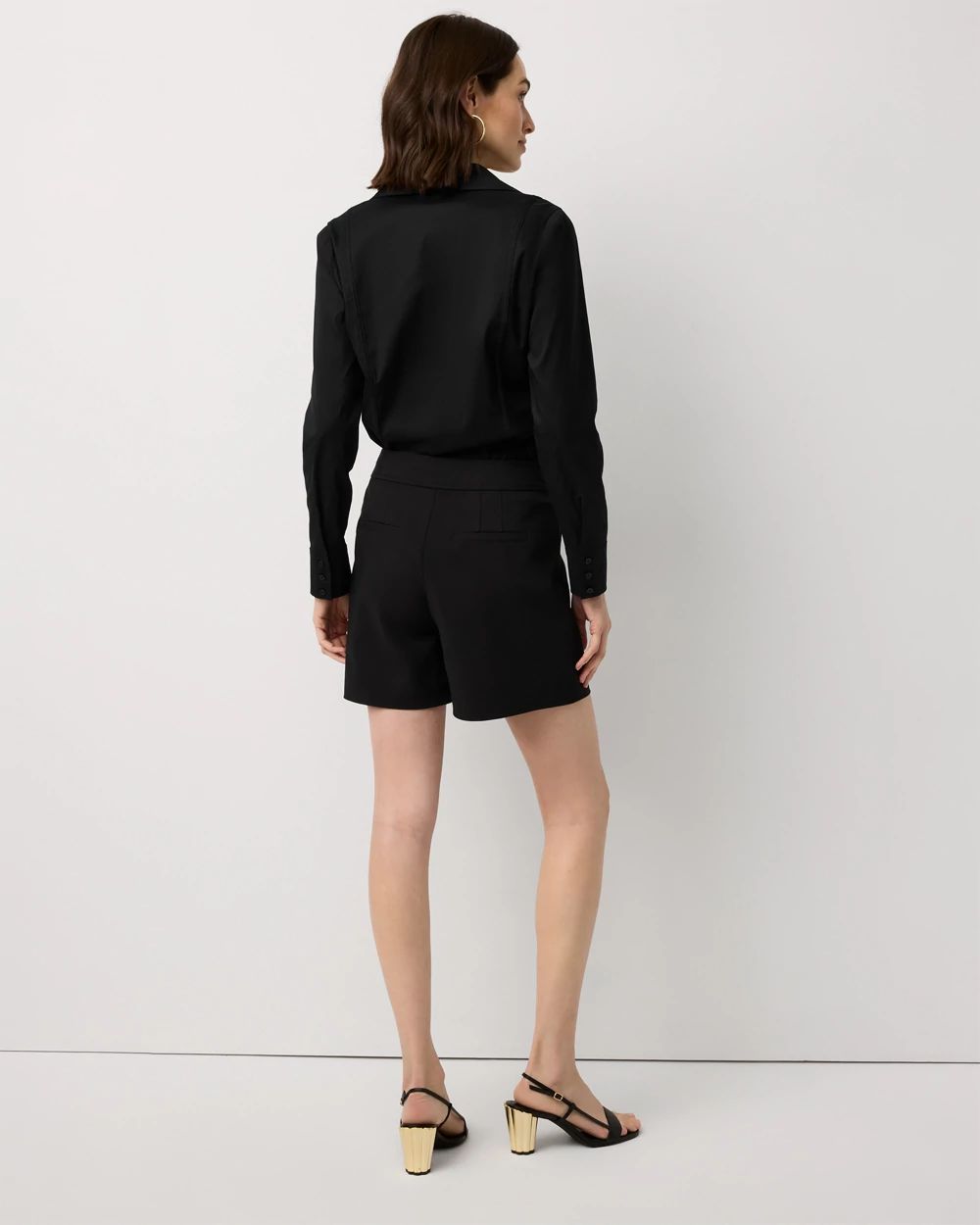 Horsebit Detail Tailored Short