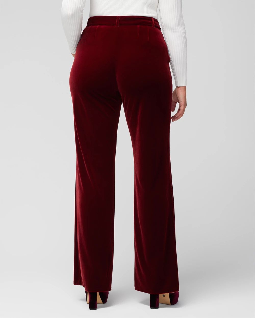 WHBM® Curvy Luna Wide Leg Velvet Trousers click to view larger image.
