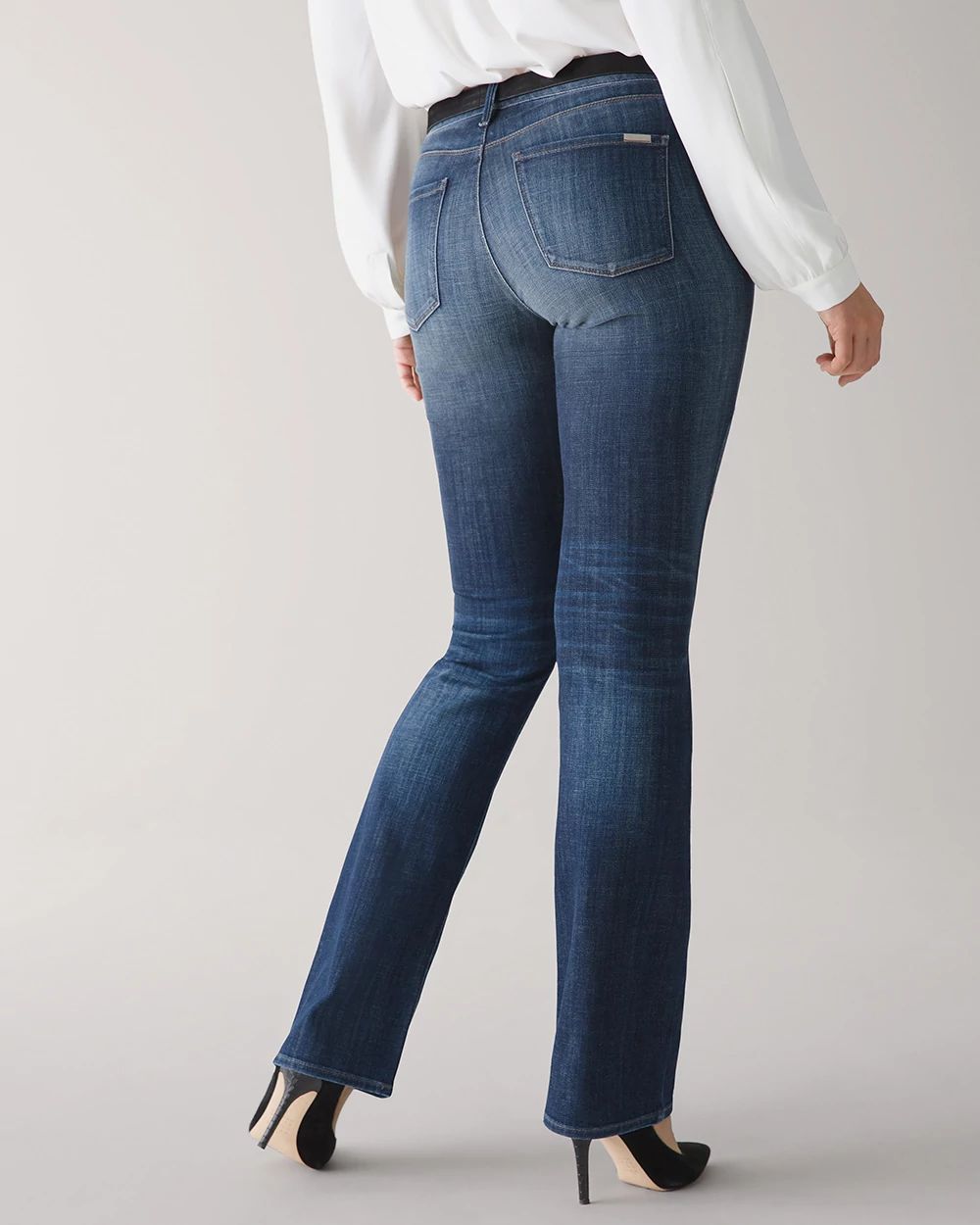 Curvy-Fit Mid-Rise Everyday Soft Denim Bootcut Jeans click to view larger image.