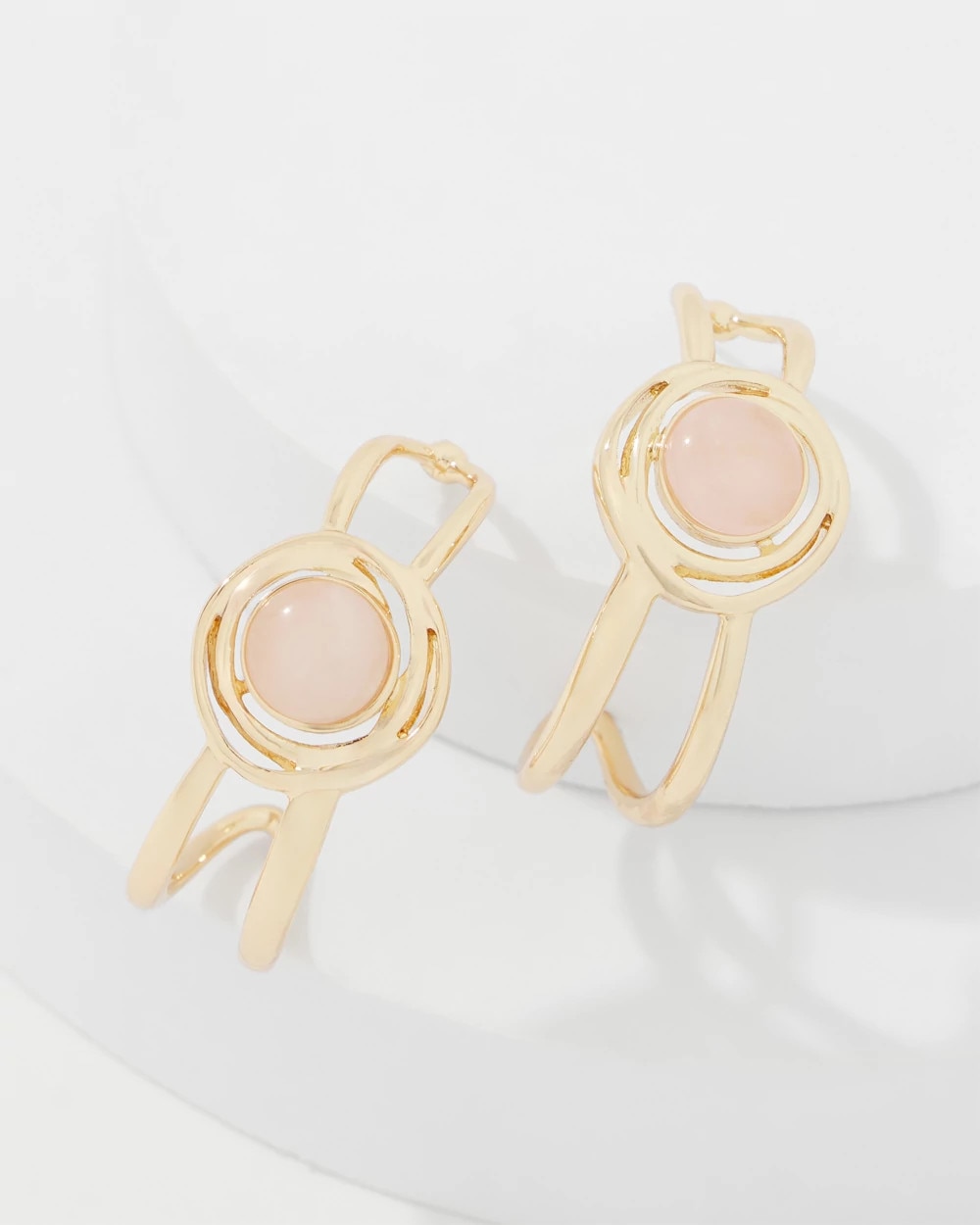 Rose Quartz Hoop Earrings