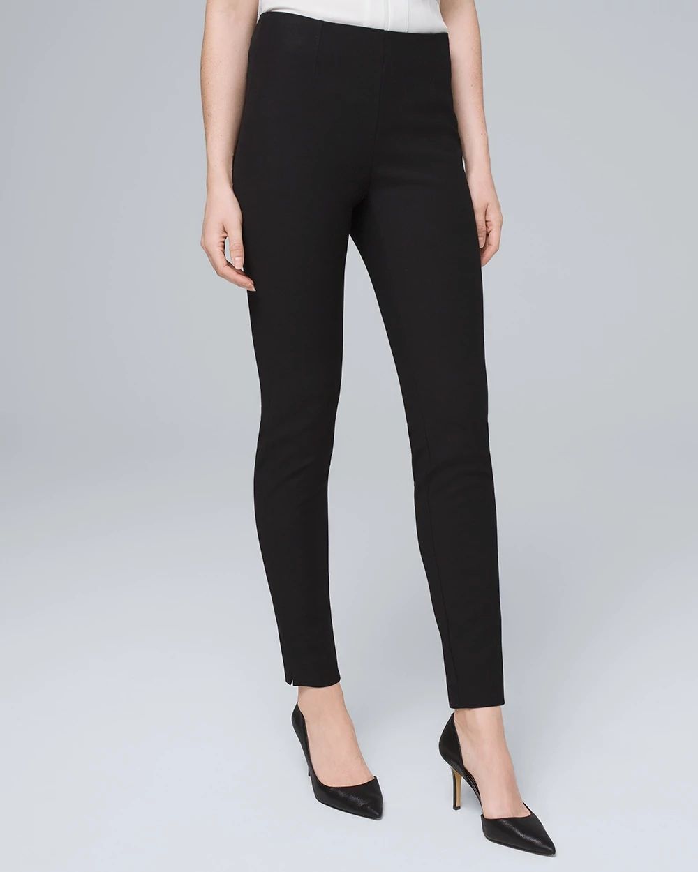 Comfort Stretch Flat-Front Skinny Ankle Pants