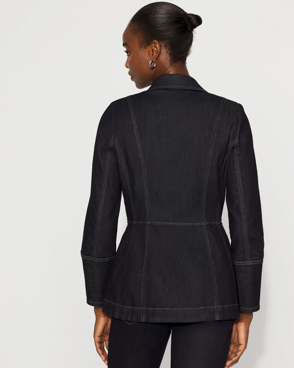 White House Black Market Denim Utility Jacket In Blue