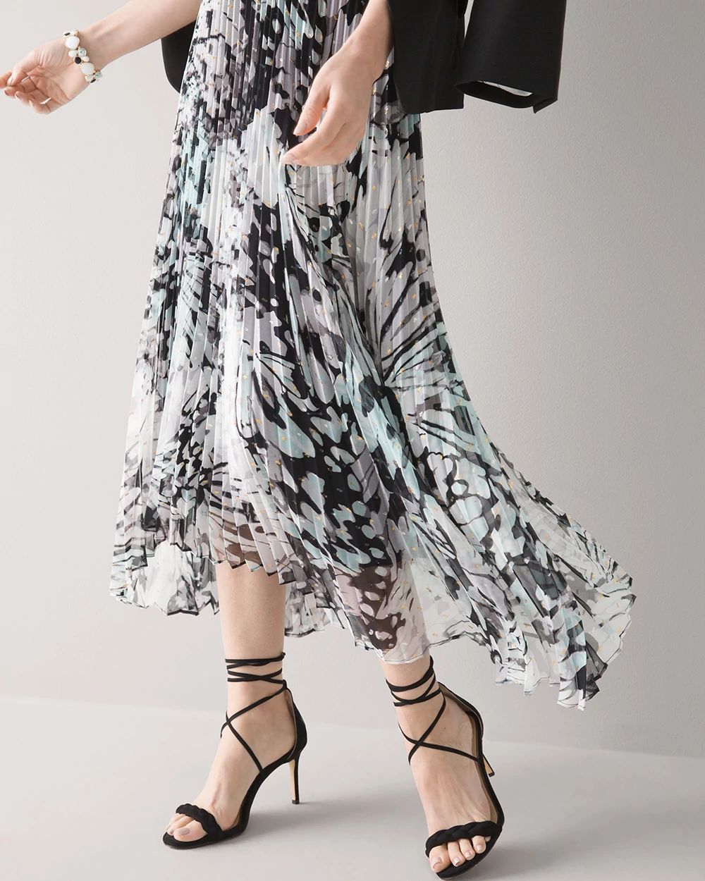 Pleated Halter Midi Dress