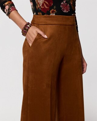 Petite Faux Suede High-Rise Wide Leg Pant click to view larger image.