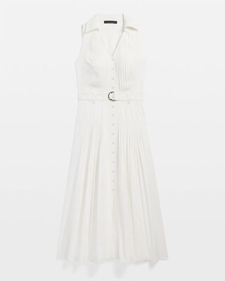 Sleeveless Utility Collar Midi Dress