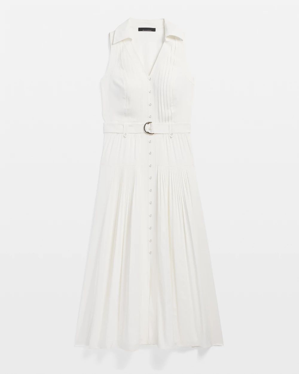 Sleeveless Utility Collar Midi Dress