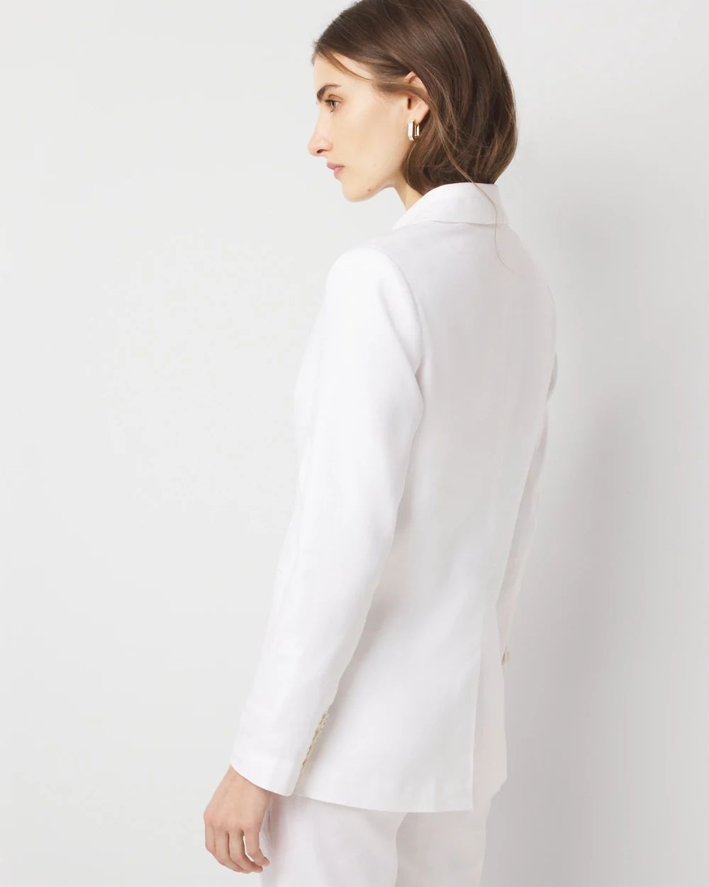 Linen-Blend One-Button Blazer