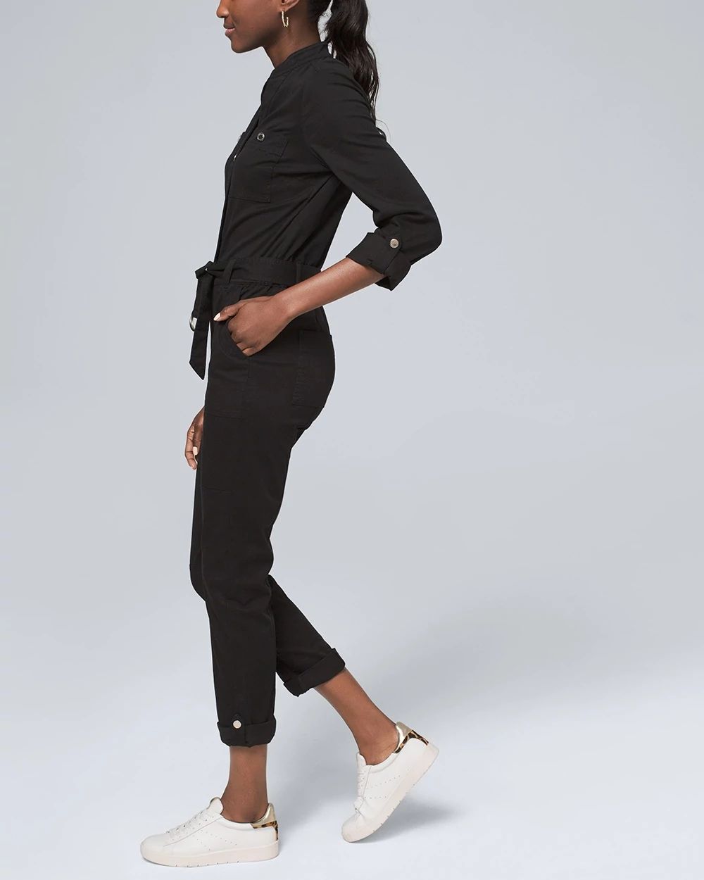 Petite Soft Utility Jumpsuit