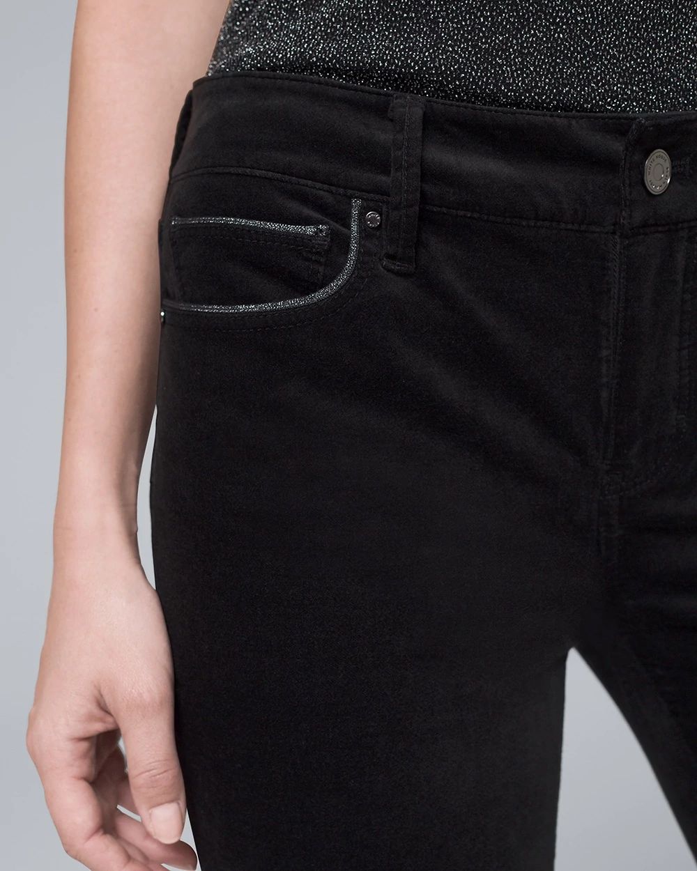 Mid-Rise Velvet Skinny Jeans