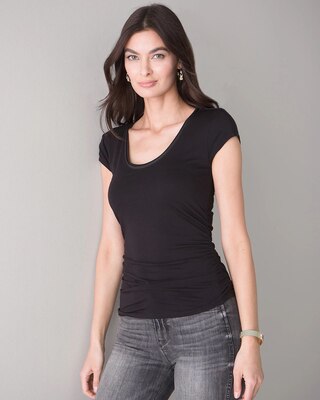 Ruched Cap Sleeve Tee