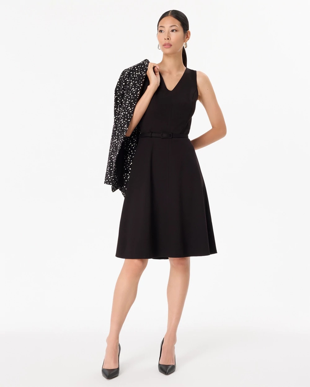 Petite Ponte Sleeveless Dress