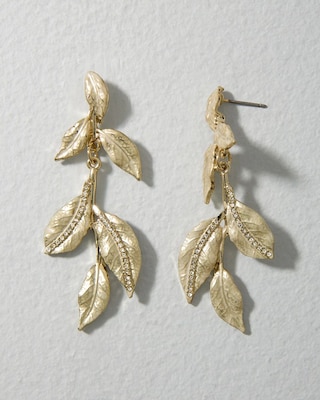 Champagne Leaf Statement Earrings click to view larger image.