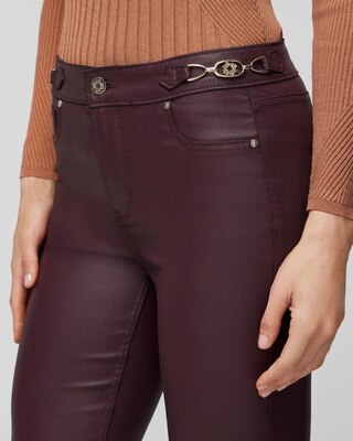 High Rise Coated Horsebit Detail Bootcut Jeans click to view larger image.