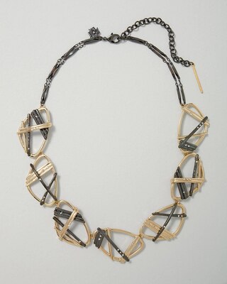Goldtone & Hematite Abstract Necklace