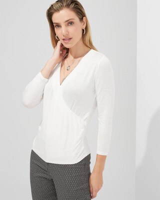 Outlet WHBM Surplice 3/4-Sleeve Tee