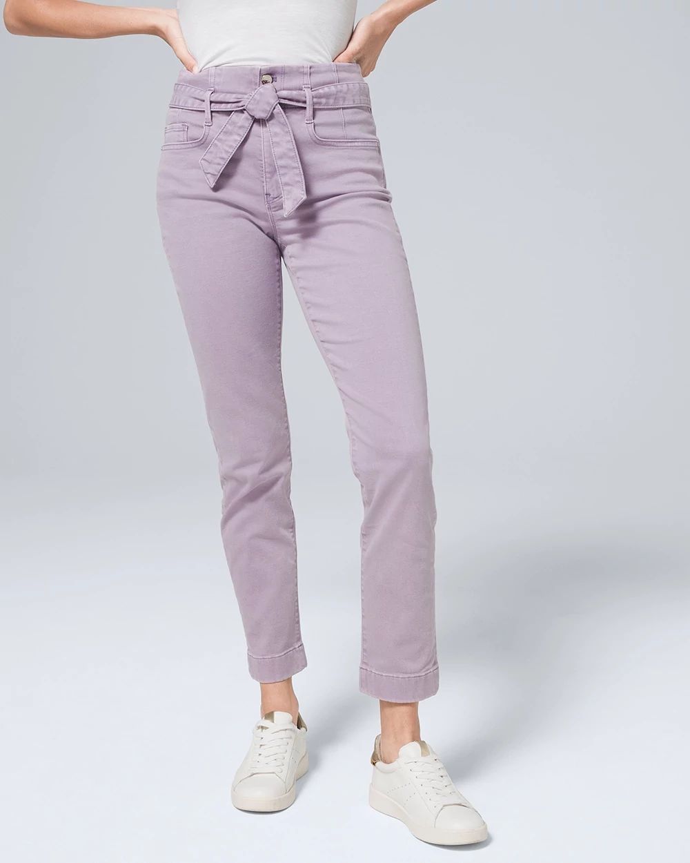 High-Rise Slim Crop Jean with Corset Closure