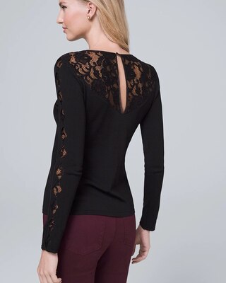 Scalloped Lace-Trim Sweater