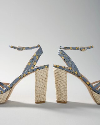 High-Heel Satin Espadrille