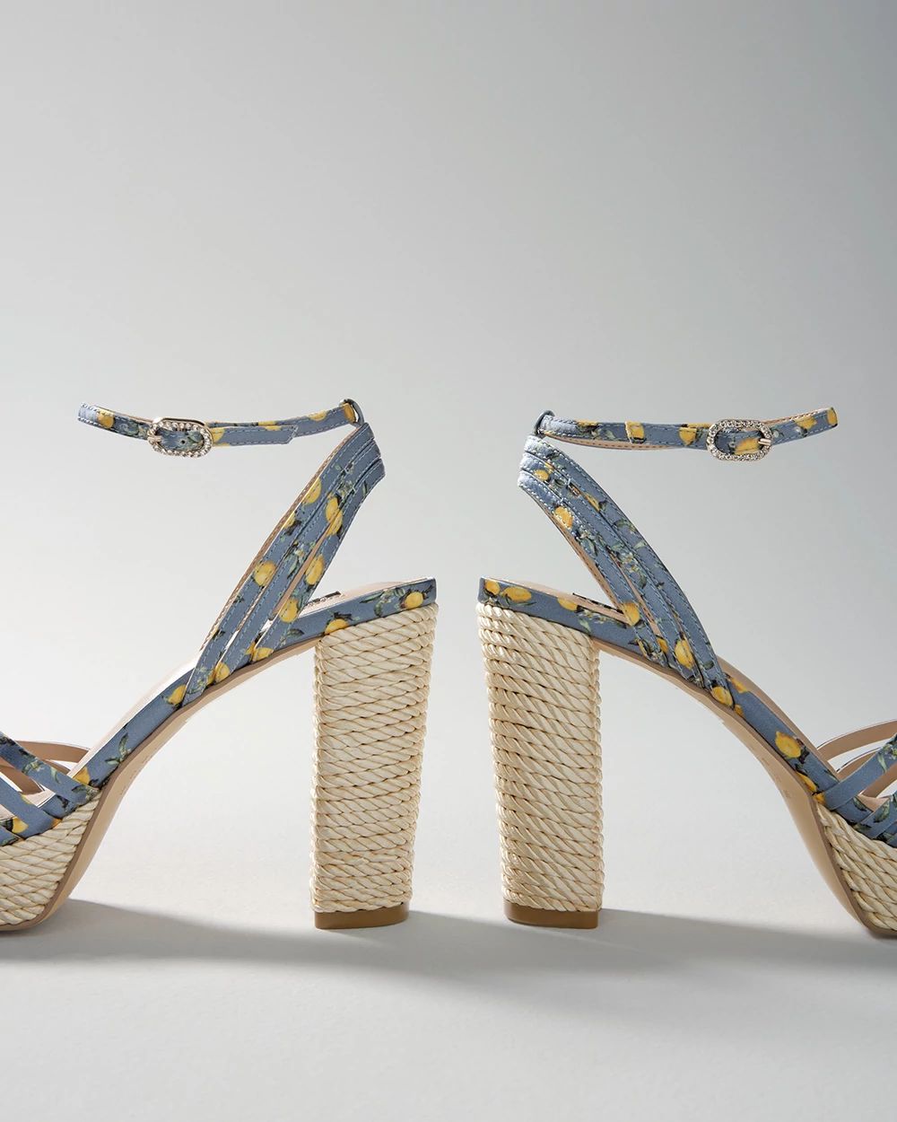 High-Heel Satin Espadrille