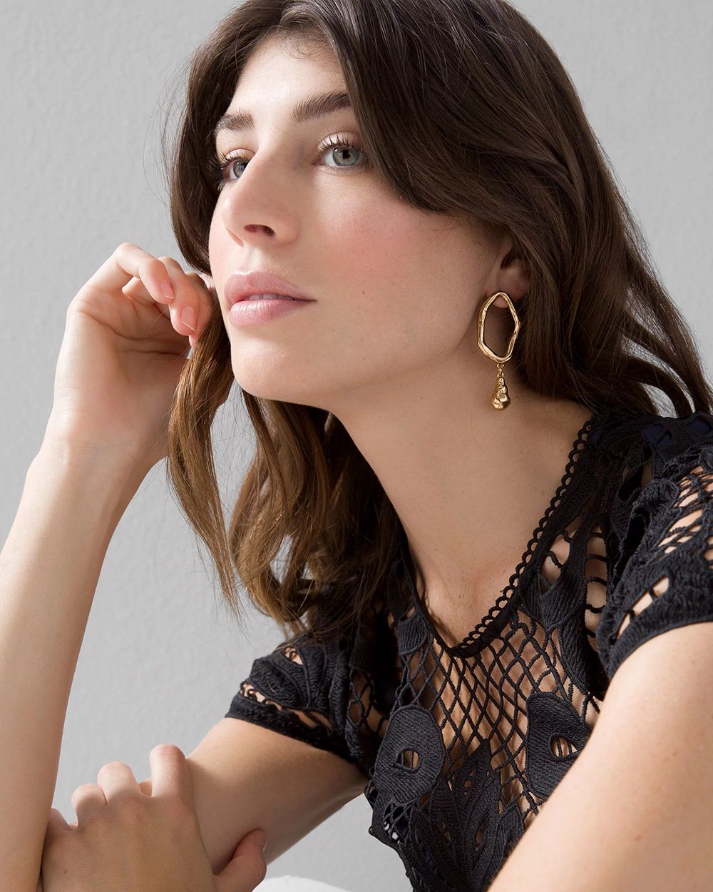 Goldtone Frontal Hoop Earrings