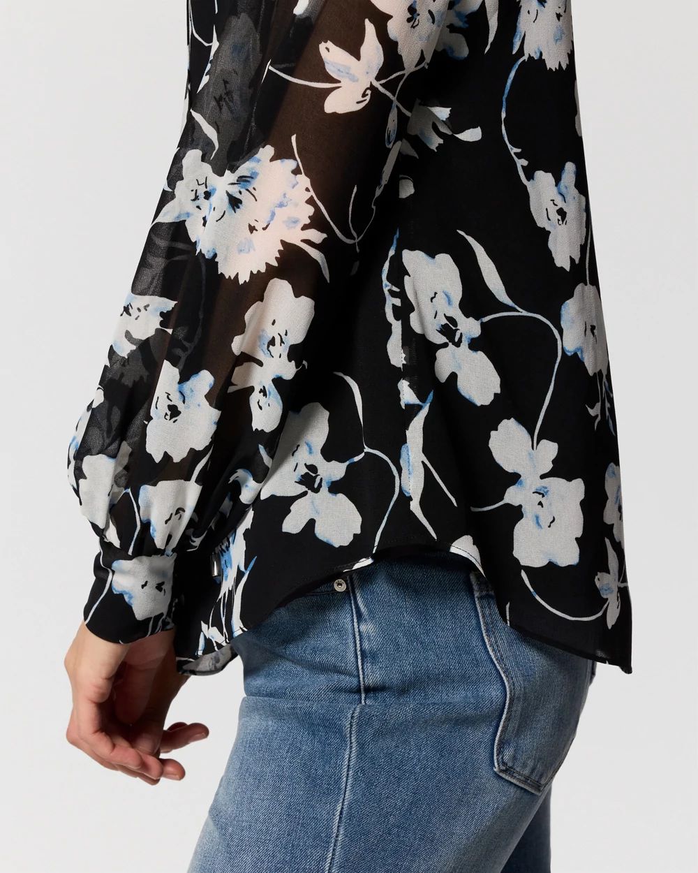 Chiffon Tie-Neck Blouse click to view larger image.