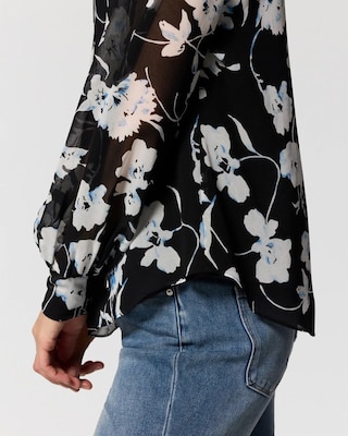 Chiffon Tie-Neck Blouse click to view larger image.