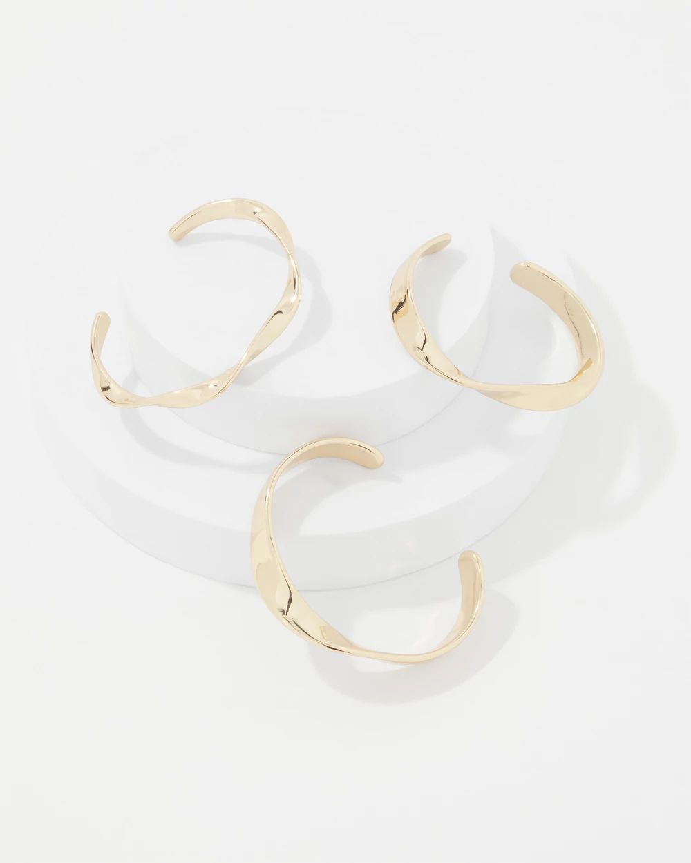 3-Pack Gold Twisted Bangles