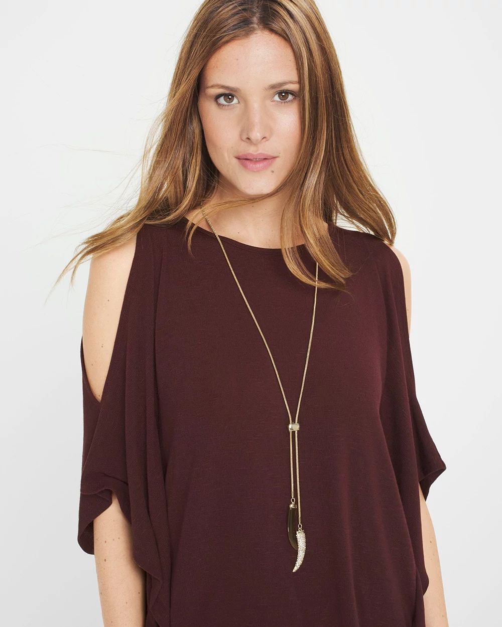 Double-Horn Pendant Necklace