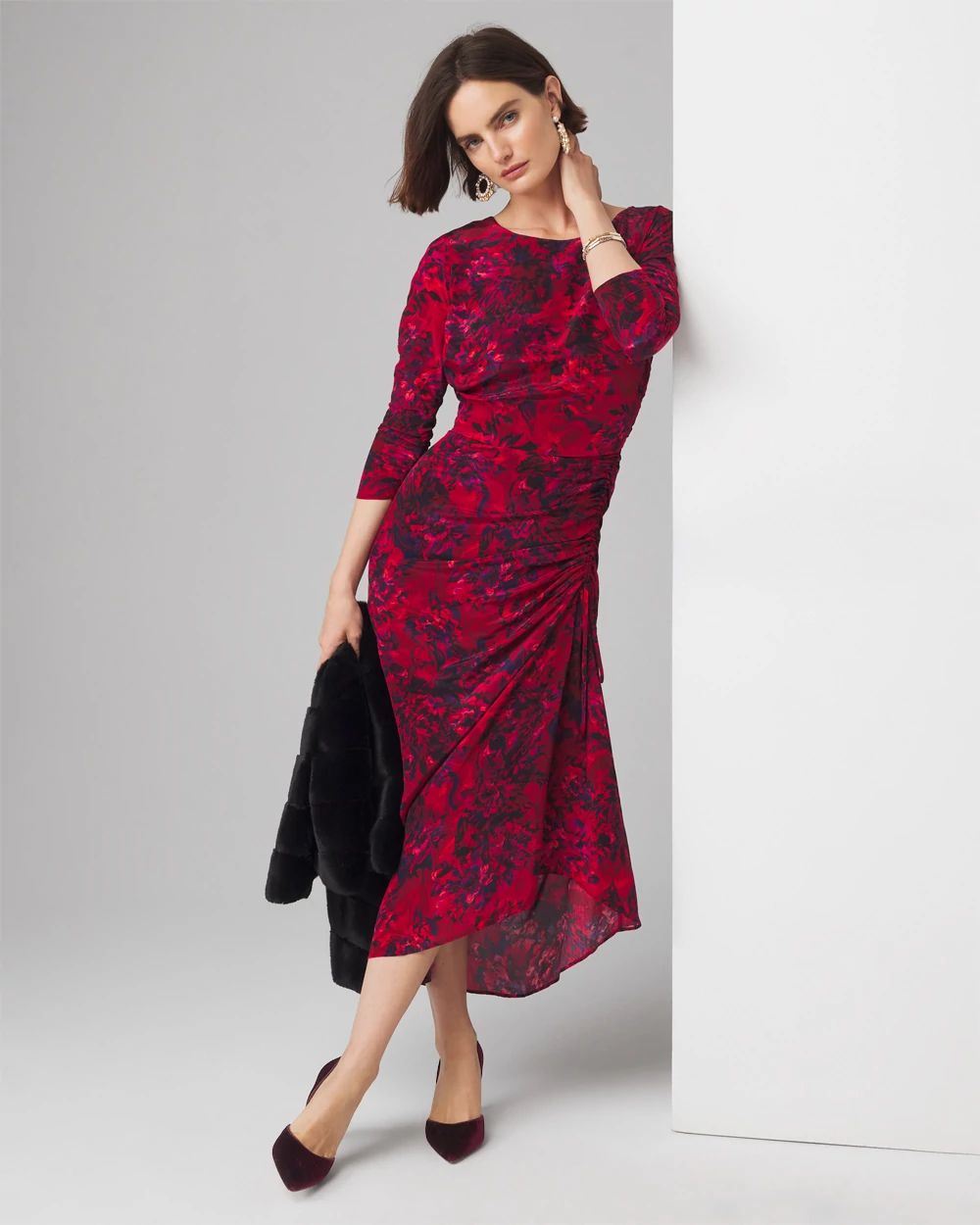 Ruched Midi Dress
