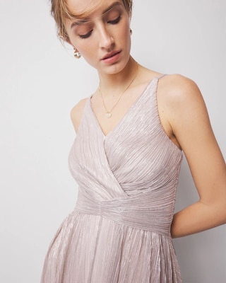 Petite Twist-Front Pleated Midi Dress click to view larger image.