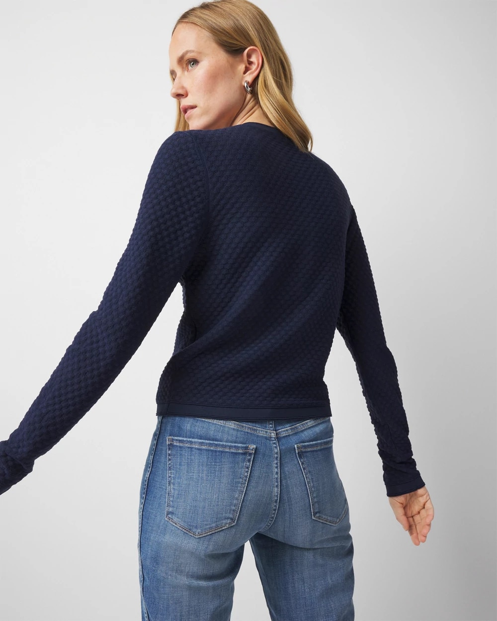 Novelty Stitch Crew Cardigan