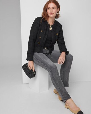 High Rise Byna Slim Jean with Slits click to view larger image.