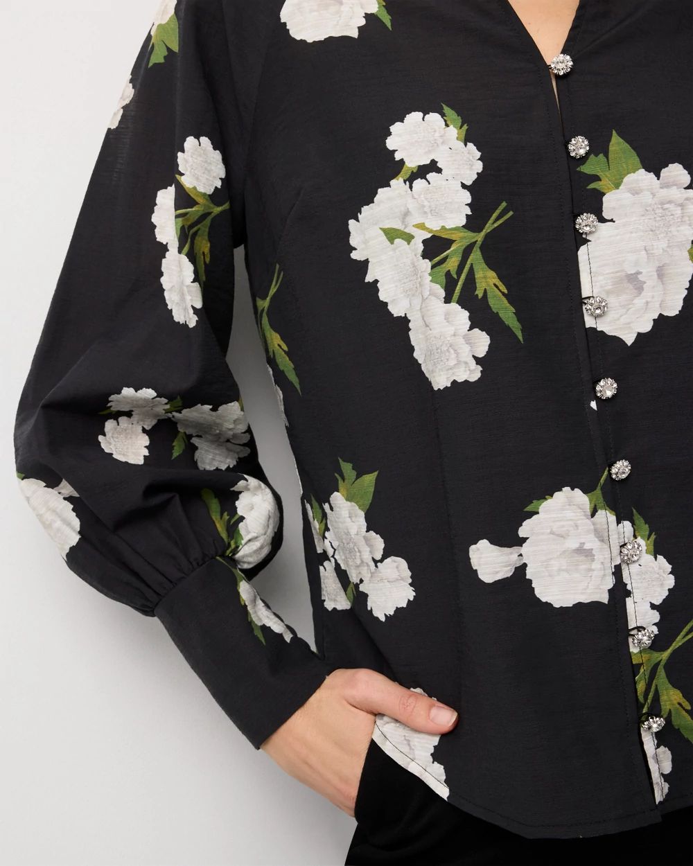Petite Floral Raglan Sleeve Shirt