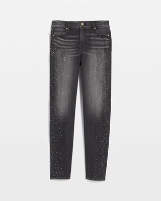 High-Rise Embellished Slim Ankle Jeans click to view larger image.