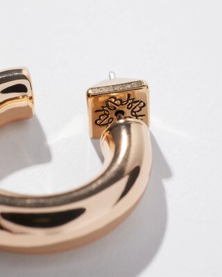 Gold Medium Thick Hoop Earrings